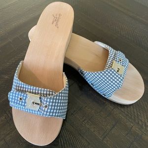 Dr. Scholl’s original wood sole sandals collab with J. Crew, like new!